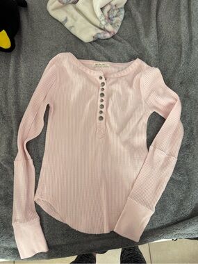 Free People everest thermal pink top